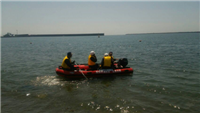 消防団合同ボート操船訓練