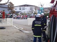 江ノ口分団と中消防署　聖園幼稚園で合同で消防訓練を実施